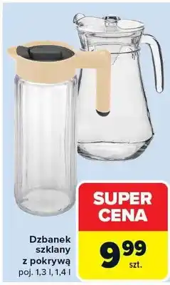 Carrefour Dzbanek szklany z pokrywą poj. 1,3 l, 1,4 l oferta