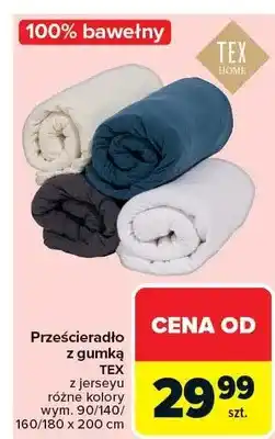 Carrefour Prześcieradło z gumką TEX z jerseyu różne kolory oferta