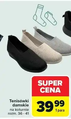 Carrefour Tenisówki damskie na koturnie oferta