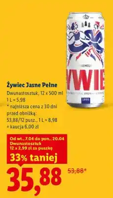 Lidl Piwo Jasne Pełne 12-pak oferta