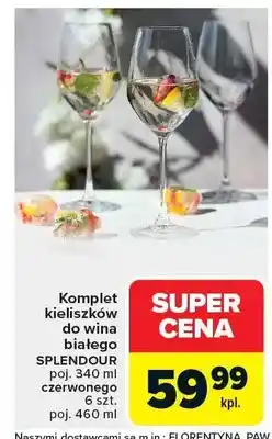 Carrefour Komplet kieliszków do wina białego Splendour poj. 340 ml czerwonego poj. 460 ml oferta