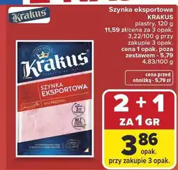 Carrefour Szynka eksportowa plastry oferta
