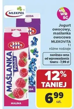Carrefour Jogurt owocowy maślanka owocowa różne rodzaje oferta