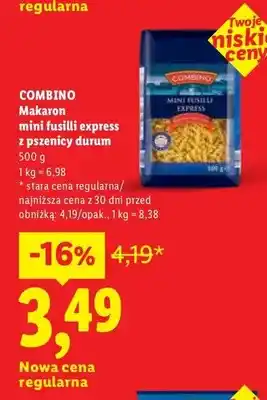 Lidl Makaron mini fusilli express z pszenicy durum oferta