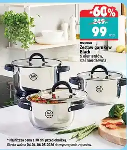 Biedronka Zestaw garnków Black 6 elementów, stal nierdzewna oferta