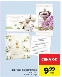 Carrefour Zaproszenia komunijne 10 szt. różne rodzaje oferta