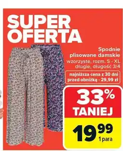 Carrefour Spodnie plisowane damskie wzorzyste oferta