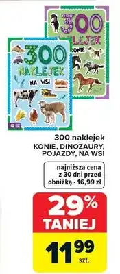 300 naklejek konie, dinozaury, pojazdy na wsi
