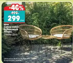 Biedronka Zestaw mebli balkonowych Allegra 2 fotele i stolik oferta