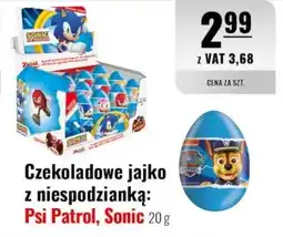 Eurocash Czekoladowe jajko z niespodzianką: Psi Patrol, Sonic oferta
