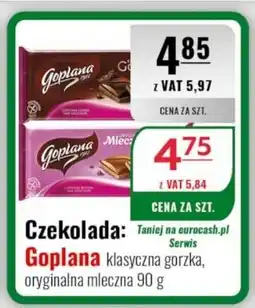 Eurocash Czekolada: Goplana klasyczna gorzka, oryginalna mleczna oferta