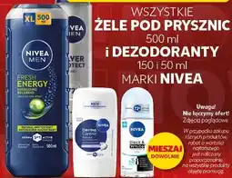 Kaufland WSZYSTKIE ŻELE POD PRYSZNIC 500 ml i DEZODORANTY 150 i 50 ml MARKI NIVEA oferta