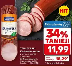 Kaufland Krakowska sucha z szynki, z szynki z indykiem Tarczyński oferta