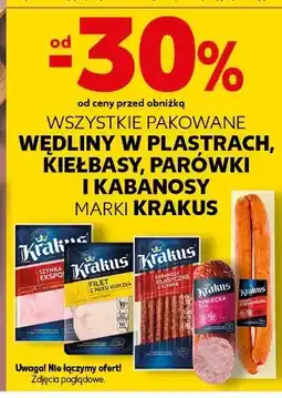 Kaufland Wszystkie pakowane wędliny w plastrach, kiełbasy, parówki i kabanosy marki Krakus oferta