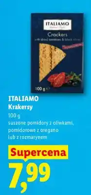 Lidl Krakersy suszone pomidory z oliwkami, pomidorowe z oregano lub z rozmarynem oferta