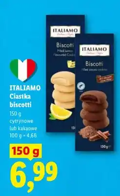 Lidl Ciastka biscotti cytrynowe lub kakaowe oferta