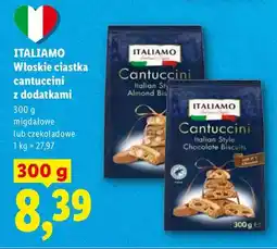 Lidl Włoskie ciastka cantuccini z dodatkami migdałowe lub czekoladowe oferta