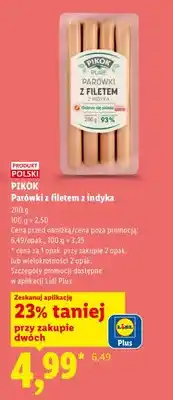 Lidl Parówki z filetem z indyka oferta