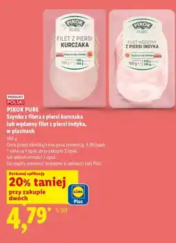 Lidl Szynka z fileta z piersi kurczaka lub wędzony filet z piersi indyka, w plastrach oferta