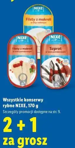 Lidl Wszystkie konserwy rybne NIXE oferta