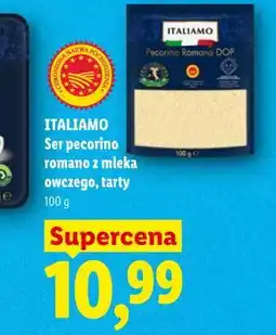 Lidl ITALIAMO Ser pecorino romano z mleka owczego, tarty oferta