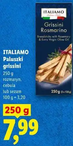 Lidl ITALIAMO Paluszki grissini 250 g rozmaryn, cebula lub sezam oferta