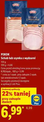 Lidl PIKOK Schab lub szynka z wędzarni oferta