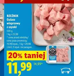 Lidl Gulasz wieprzowy z szynki oferta