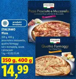 Lidl ITALIAMO Pizza prosciutto e mozzarella, quattro formaggi lub z mortadelą, serem i pistacjami oferta