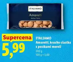 Lidl ITALIAMO Amaretti, kruche ciastka z pestkami moreli oferta