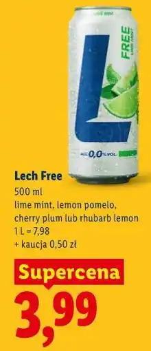 Lidl Lech Free lime mint, lemon pomelo, cherry plum lub rhubarb lemon oferta
