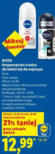 Lidl Antyperspirant w kulce dla kobiet lub dla mężczyzn oferta