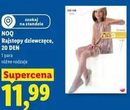 Lidl NOQ Rajstopy dziewczęce, 20 DEN oferta