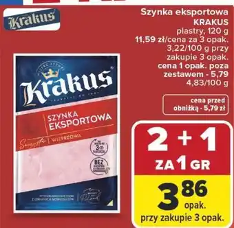 Carrefour Szynka eksportowa KRAKUS oferta