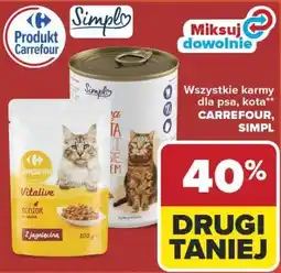 Carrefour Wszystkie karmy dla psa, kota** CARREFOUR, SIMPL oferta