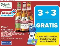 Carrefour Piwo KASZTELAN JASNE PEŁNE, NIEPASTERYZOWANE, MIODOWE oferta