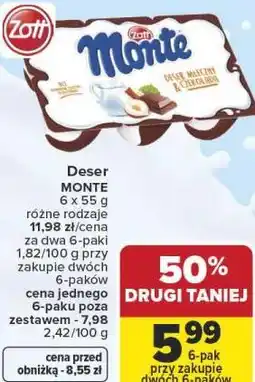 Carrefour Deser MONTE 6 x 55 g różne rodzaje oferta