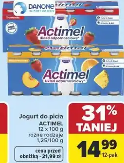 Carrefour Jogurt do picia ACTIMEL 12 x 100 g różne rodzaje oferta
