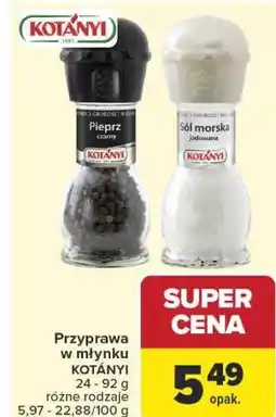 Carrefour Przyprawa w młynku KOTÁNYI 24 - 92 g różne rodzaje oferta
