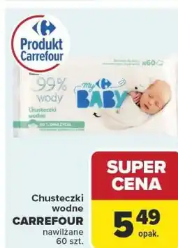 Carrefour Chusteczki wodne CARREFOUR nawilżane 60 szt oferta