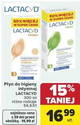 Carrefour Płyn do higieny intymnej LACTACYD 300 ml różne rodzaje oferta