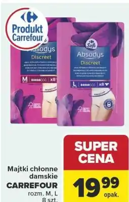 Carrefour Majtki chłonne damskie CARREFOUR rozm. M, L 8 szt oferta