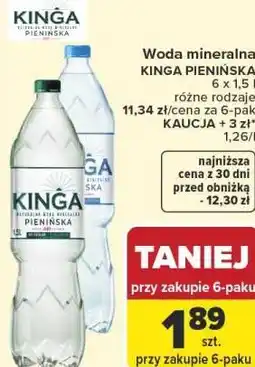 Carrefour Woda mineralna KINGA PIENIŃSKA oferta