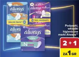 Carrefour Podpaski, wkładki higieniczne marki always oferta