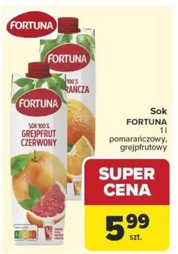 Carrefour Sok FORTUNA 1 l pomarańczowy, grejpfrutowy oferta