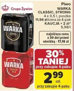 Carrefour Piwo Warka Classic, Strong oferta