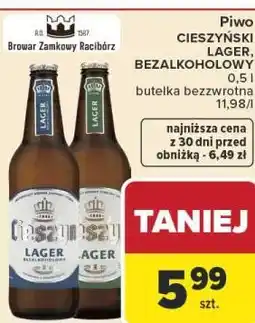 Carrefour Piwo CIESZYŃSKI LAGER, BEZALKOHOLOWY oferta