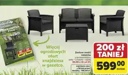 Carrefour Zestaw mebli VENEZIA z technorattanu sofa + 2 fotele + stolik oferta