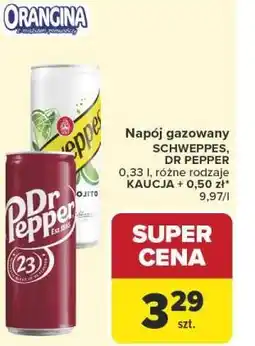 Carrefour Napój gazowany SCHWEPPES, DR PEPPER 0,33 l, różne rodzaje oferta