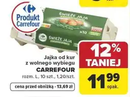 Carrefour Jajka od kur z wolnego wybiegu CARREFOUR rozm. L, 10 szt oferta